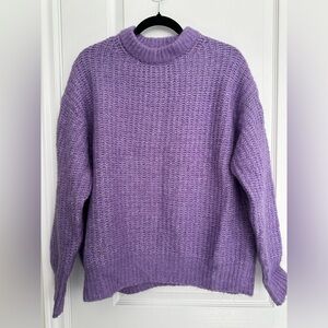 Zara Purple Wool and Alpaca Blend Knit Sweater